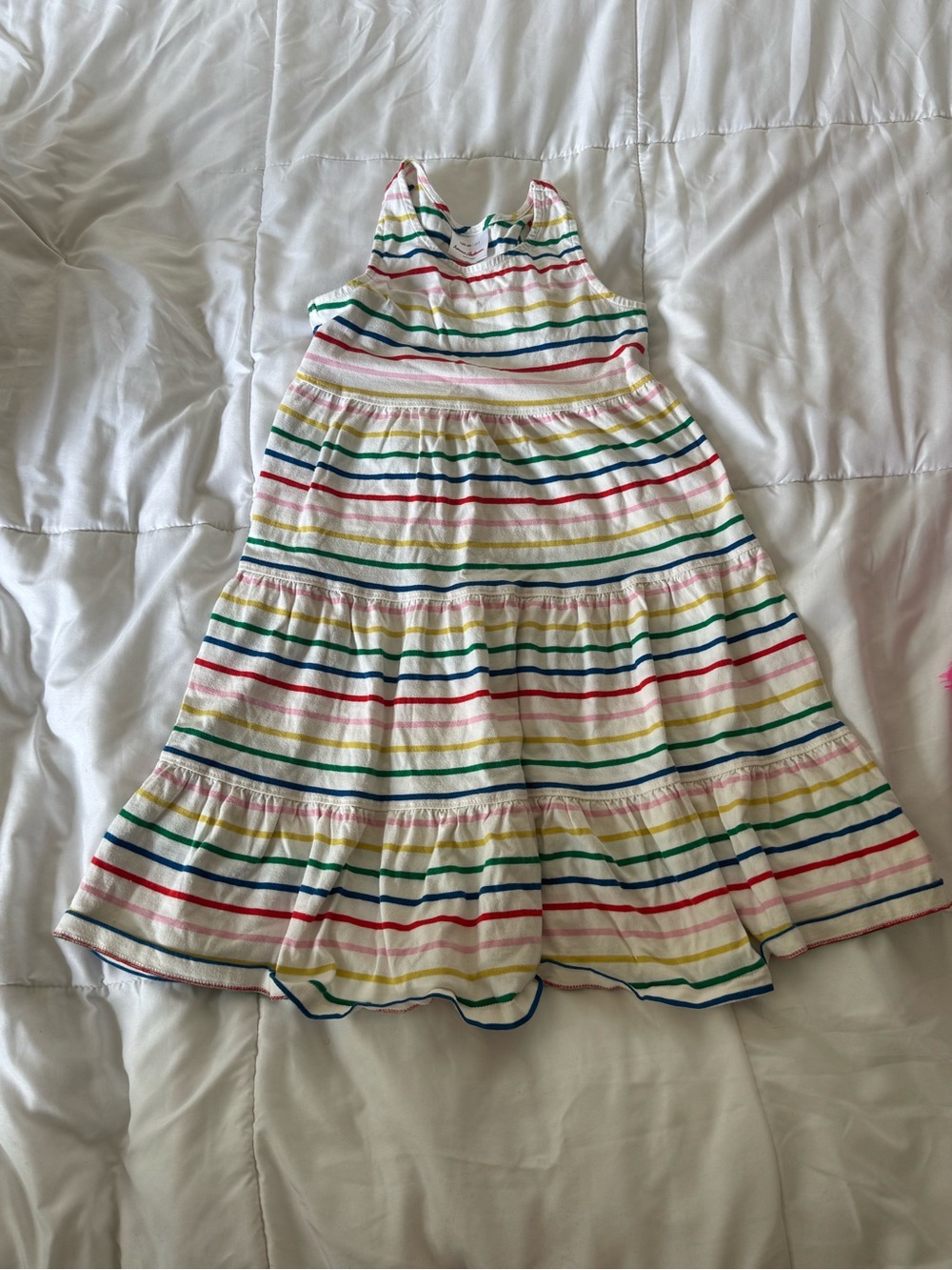 Hanna Andersson Multicolor Striped Sleeveless Cotton Dress sz 8